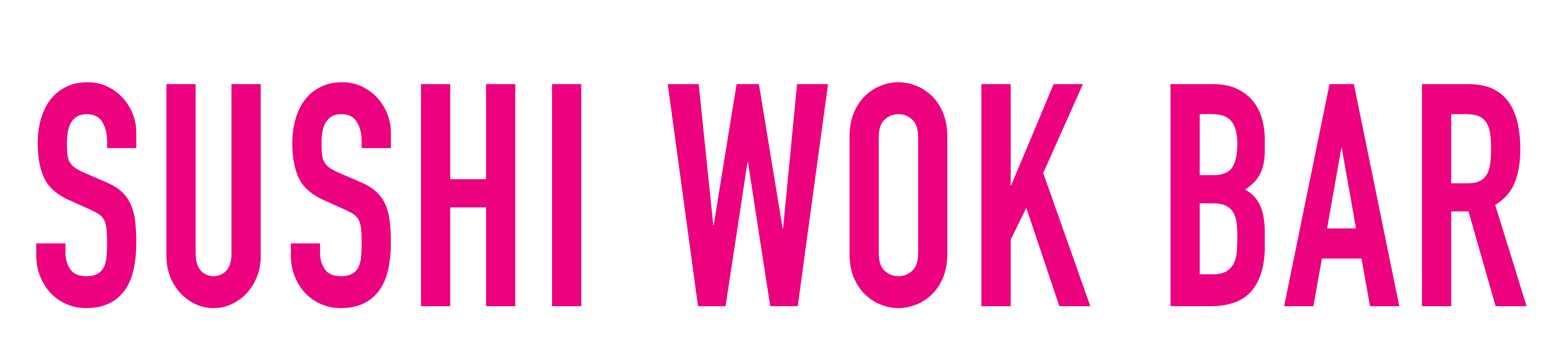 pink writing - sushi wok bar
